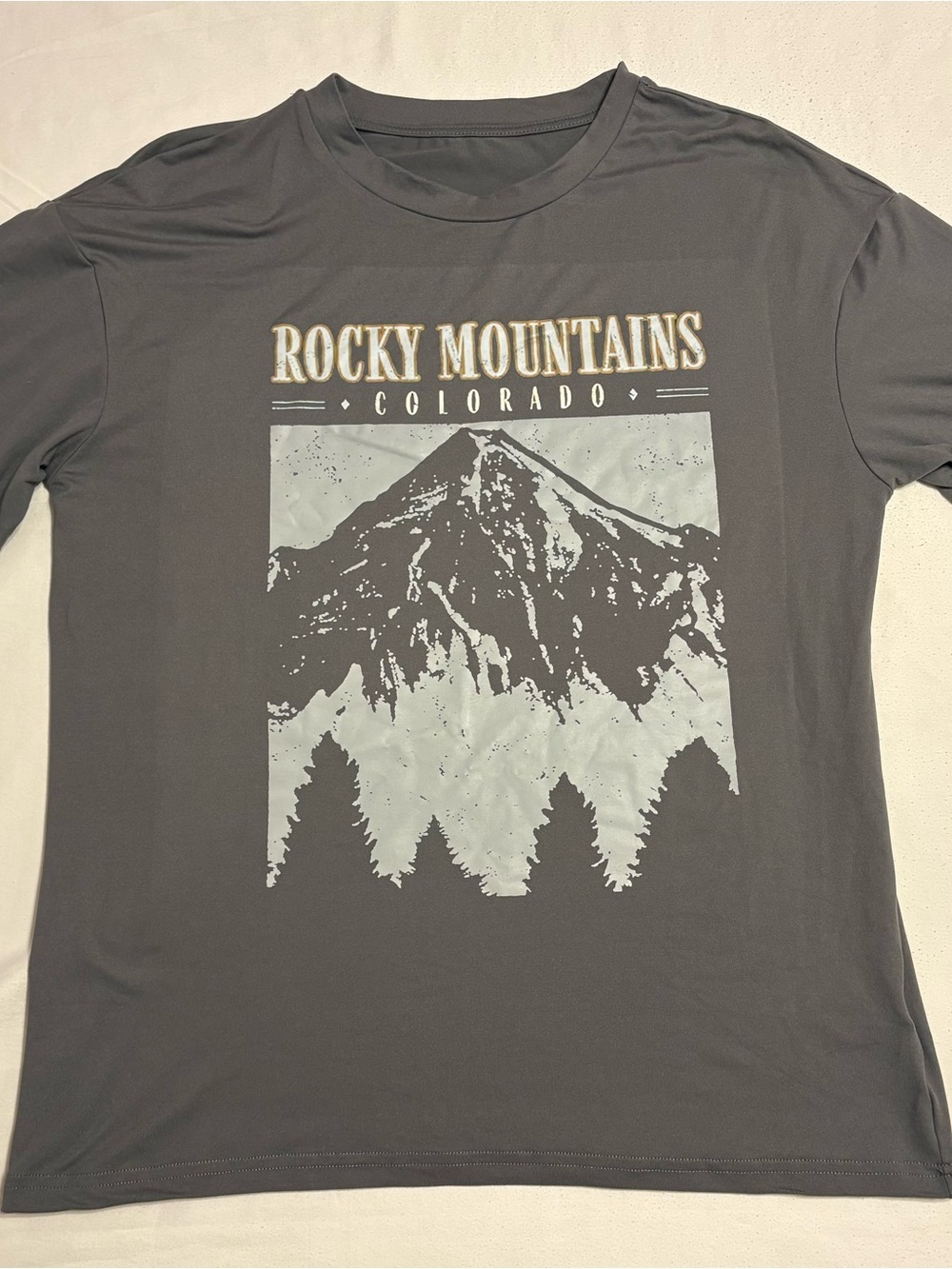 SHEIN Gray Rocky Mountains Colorado Graphic Tee